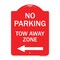 Signmission No Parking Tow Away Zone W/ Left Arrow, Red & White Aluminum Sign, 18" x 24", RW-1824-23610 A-DES-RW-1824-23610 - alternate 1